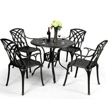 Load image into Gallery viewer, 5PCS Cast Aluminum Patio Dining Set with Durable Umbrella Hole