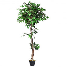 Load image into Gallery viewer, 5.5 ft Artificial Ficus Silk Tree with Wood Trunks