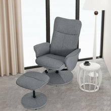 Load image into Gallery viewer, Fabric Massage Swivel Lounge Recliner with Ottoman-Gray