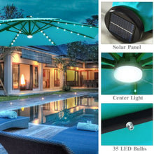 Load image into Gallery viewer, 10 Ft Patio Offset Cantilever Umbrella with Solar Lights-Turquoise