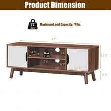 Load image into Gallery viewer, 50" Wood Media TV Stand with Storage Shelf-White