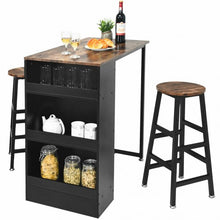 Load image into Gallery viewer, 3 Pieces Bar Table Set with Storage