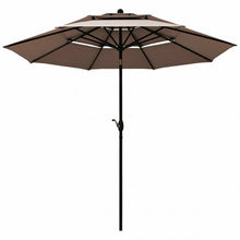 Load image into Gallery viewer, 10ft 3 Tier Patio Umbrella Aluminum Sunshade Shelter Double Vented without Base