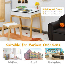 Load image into Gallery viewer, Children Activity Art Study Desk and Chair Set with Large Storage Space for Kids Homeschooling-White