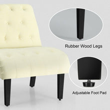Load image into Gallery viewer, Upholstered Tufted Lounge Chair with Wood Leg-Beige