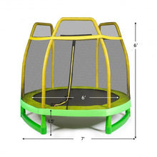 Load image into Gallery viewer, 7FT Kids Trampoline W/ Safety Enclosure Net-Yellow
