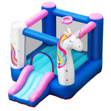Load image into Gallery viewer, Inflatable Slide Bouncer with Basketball Hoop for Kids Without Blower