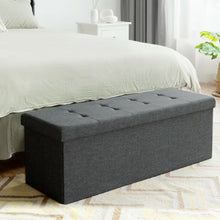 Load image into Gallery viewer, Fabric Folding Storage with Divider Bed End Bench-Dark Gray