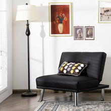 Load image into Gallery viewer, Single Sofa Lounge Chair with Metal Legs and Adjustable Backrest-Black