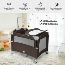 Load image into Gallery viewer, 5-in-1 Portable Baby Beside Sleeper Bassinet Crib Playard w/ Diaper Changer