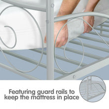 Load image into Gallery viewer, Twin Size Metal Canopy Bed Frame 4 Poster Steel Slats Headboard Footboard-Silver