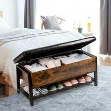 Load image into Gallery viewer, Industrial Storage Shoe Bench with Two Divided Space