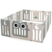 Load image into Gallery viewer, 16-Panel Baby Activity Center Play Yard with Lock Door -Beige