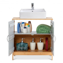 Load image into Gallery viewer, Bathroom Under Sink Vanity Cabinet Bamboo Freestanding Shelf Cabinet