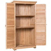 Load image into Gallery viewer, 63" Tall Wooden Garden Storage Shed in Shutter Design