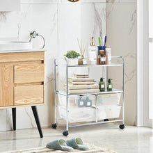 Load image into Gallery viewer, 4 Drawers Shelves Rolling Storage Cart Rack-Clear