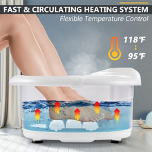 Load image into Gallery viewer, Foot Spa Tub with Bubbles and Electric Massage Rollers for Home Use-White
