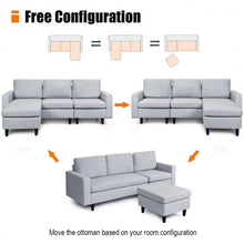 Load image into Gallery viewer, Convertible Sectional L-Shaped Couch with Reversible Chaise-Gray