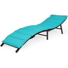 Load image into Gallery viewer, 2Pcs Folding Patio Lounger Chair-Turquoise