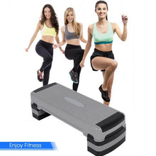 Load image into Gallery viewer, 35" Aerobic Cardio Adjustable Exercise Stepper with Risers