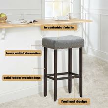 Load image into Gallery viewer, Set of 2 Nailhead Saddle Bar Stools 29" Height