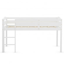 Load image into Gallery viewer, Wooden Twin Low Loft Bunk Bed with Guard Rail and Ladder-White