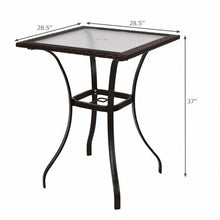 Load image into Gallery viewer, Outdoor Patio Rattan Square Table with Glass Top