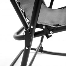 Load image into Gallery viewer, Outdoor Patio Headrest Folding Zero Gravity Rocking Chair-Gray