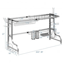 Load image into Gallery viewer, Stainless Steel Adjustable Dish Drainer Shelf
