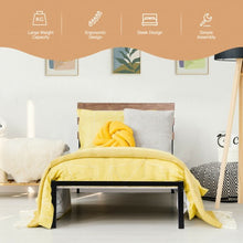 Load image into Gallery viewer, Metal Bed Frame Foundation with Headboard-Twin Size