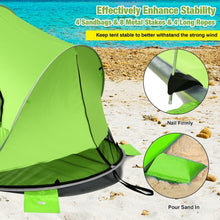 Load image into Gallery viewer, Pop Up Beach Tent Anti-UV UPF 50+ Portable Sun Shelter for 3-4 Person-Green