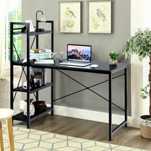 Load image into Gallery viewer, 47.5" Writing Study Computer Desk with 4-Tier Shelves-Black