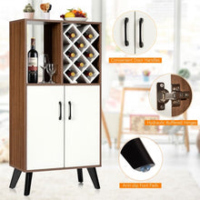 Load image into Gallery viewer, Bar Cabinet Wooden Buffet Sideboard Storage Cupboard with Wine Rack