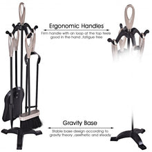 Load image into Gallery viewer, 5 pcs Stylish Silver Iron Fireplace Tools Set