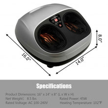 Load image into Gallery viewer, Shiatsu Foot Massager with Heat Kneading Rolling Scraping Air Compression-Silver