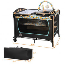 Load image into Gallery viewer, 4-in-1 Convertible Portable Baby Playard with Changing Station-Blue