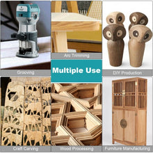 Load image into Gallery viewer, 1.25HP Palm Router Kit Variable Speed Woodworking with Dusthood