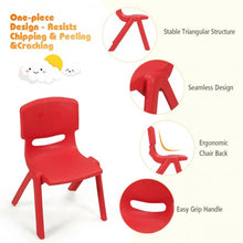 Load image into Gallery viewer, 6-pack Kids Plastic Stackable Classroom Chairs-Red