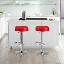 Load image into Gallery viewer, 1 PC Round Bar Stool Adjustable Swivel Pub Chair-Red