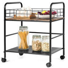Load image into Gallery viewer, 2-Tier Storage Rolling Cart Trolley with Lockable Wheels Organizer