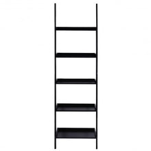 Load image into Gallery viewer, 5-Tier Leaning Wall Display Bookcase-Black