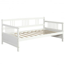 Load image into Gallery viewer, Twin Size Wooden Slats Daybed Bed with Rails-White