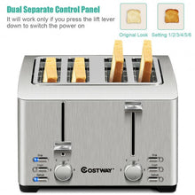 Load image into Gallery viewer, Extra-Wide Slot Stainless Steel 4 Slice Toaster