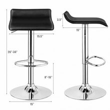 Load image into Gallery viewer, Set of 2 Adjustable PU Leather Backless Bar Stools-Black