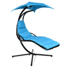 Load image into Gallery viewer, Hanging Stand Chaise Lounger Swing Chair w/ Pillow-Blue