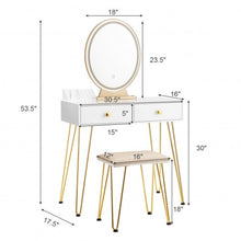Load image into Gallery viewer, Industrial Makeup Dressing Table with 3 Lighting Modes-White