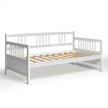 Load image into Gallery viewer, Twin Size Wooden Slats Daybed Bed with Rails-White