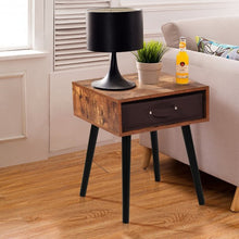 Load image into Gallery viewer, Mid-Century End Accent Bedside Table-Brown