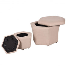 Load image into Gallery viewer, Set of 2 Ottomans Seat Storage Boxes
