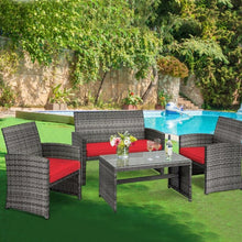 Load image into Gallery viewer, 4PCS Patio Rattan Furniture Set-Red